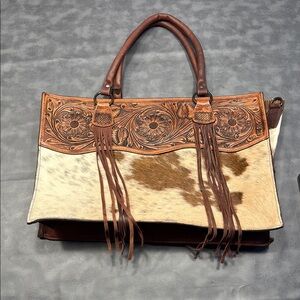 American Darling Brown and Tan Leather Tote
